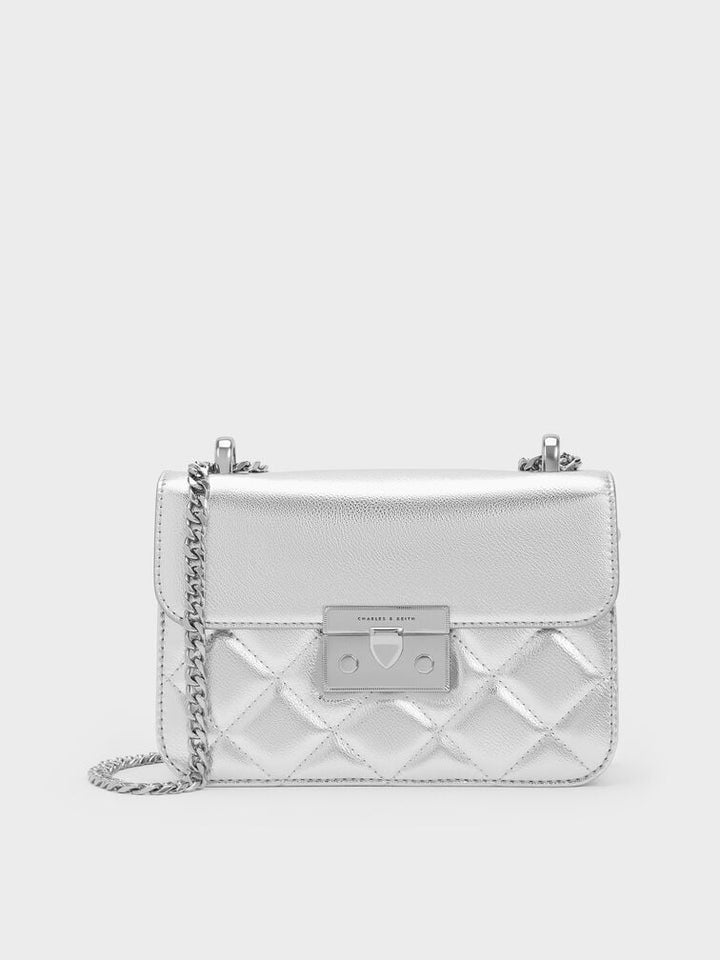 Charles & Keith Alva Quilted Chain-Handle Bag