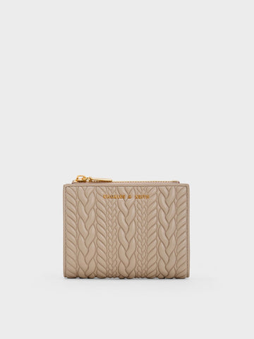 Charles & Keith Apolline Textured Top-Zip Wallet - Cocotree