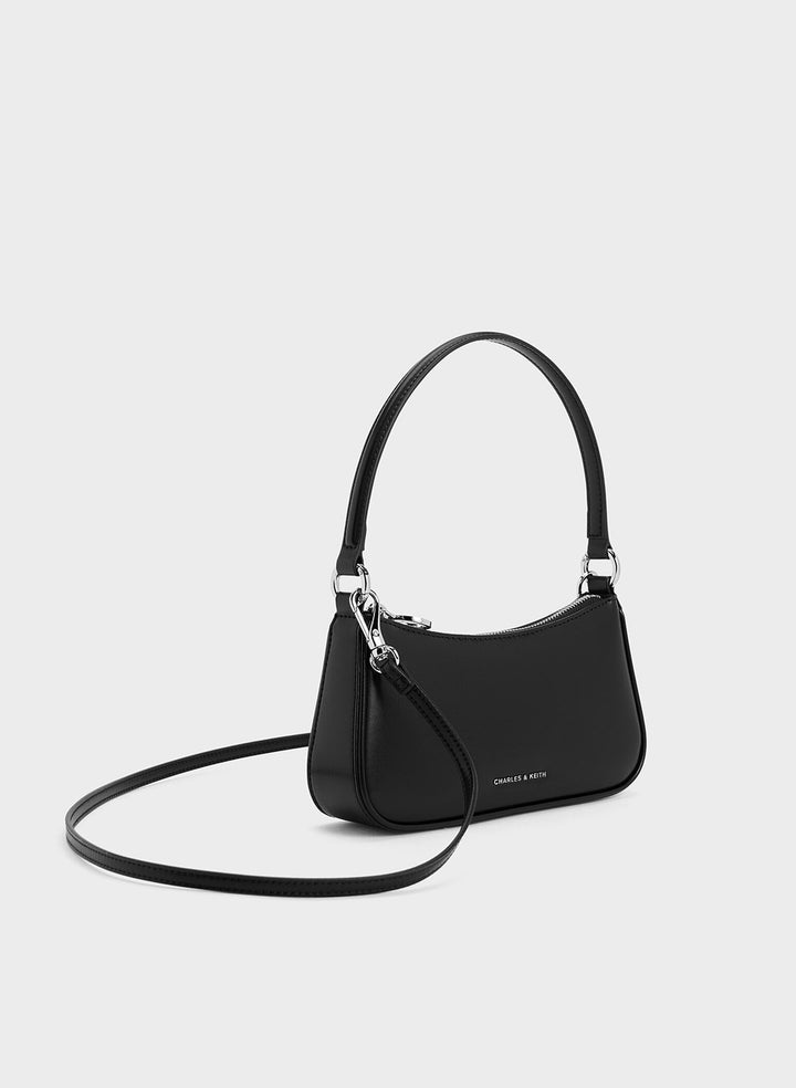 CHARLES & KEITH - Elspeth Curved Shoulder Bag - Noir - Cocotree