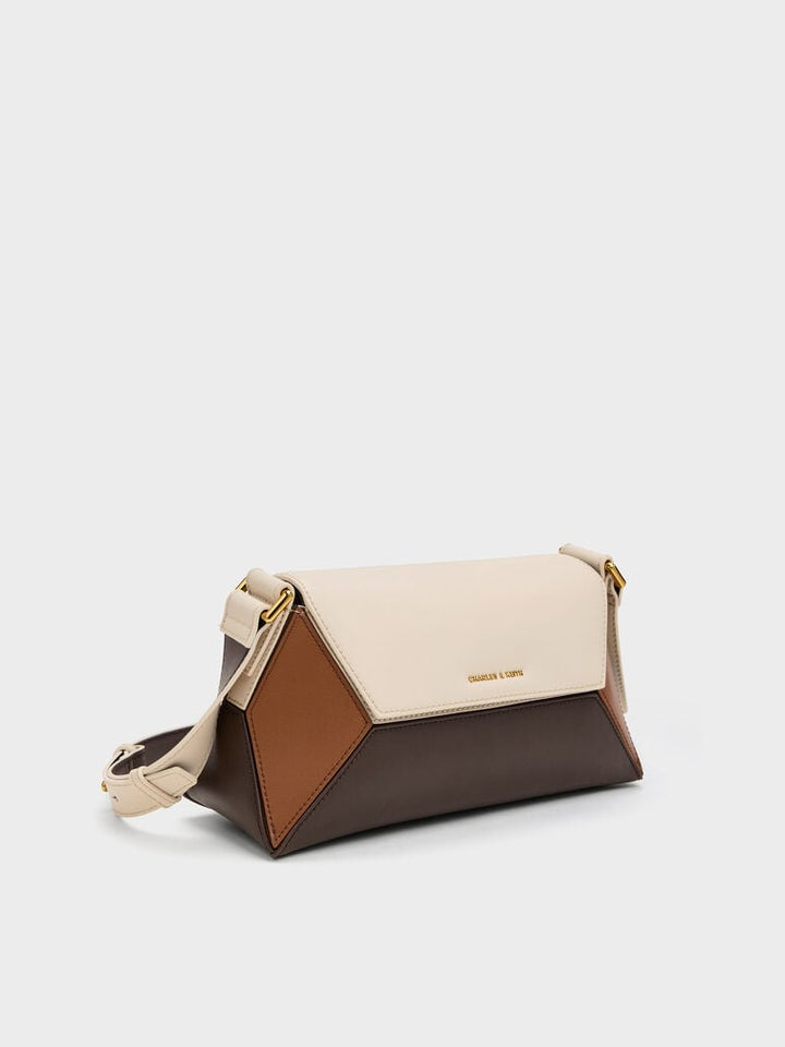 Charles & Keith Nasrin Colourblock Geometric Shoulder Bag